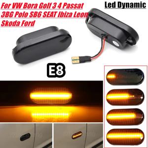 1 쌍 동적 흐르는 LED 사이드 마커 회전 신호등 VW Transporter T5 폴로 골프 3 4 Passat B5 Sharan Lupo Bora Multivan