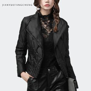 패션 정장 칼라 여성 다운 재킷 2020 겨울 새로운 검은 색 짧은 흰색 오리 아래로 퍼퍼 코트 따뜻한 두꺼운 한국 다운 재킷