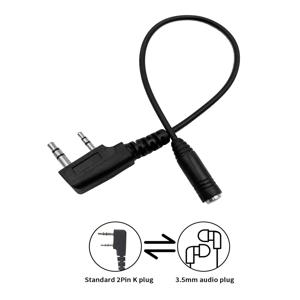 Baofeng Kenwood TYT QUANSHENG 워키 토키 헤드셋 전송 이어폰 오디오 폰용 2핀-3.5mm 여성용 오디오 어댑터 케이블