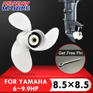 Yamaha 선외 프로펠러 8-1/2x8-1/2 알루미늄 합금 나사 3 블레이드 7 선박 해양 엔진 용 스플라인 6 8 9.9 HP 보트 모터