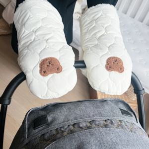 아기 유모차 따뜻한 장갑 휴대 전화 터치 스크린 핸들 벨벳 핸들 포켓이있는 방풍 방수 장갑