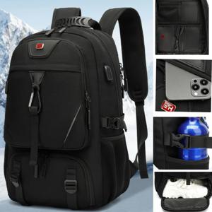 남녀공용 야외 배낭 USB 대용량 여행 팩, 스포츠 트레킹 배낭, 하이킹 캠핑 배낭, 50 L, 60 L, 80L