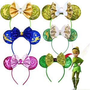 아기 코스프레 날개를위한 팅커벨 머리 밴드 요정 Hairbands 소녀 포도 나무 꽃 귀 머리띠 사진 액세서리 유아 장식