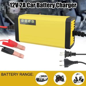 12V 2A 자동차 배터리 충전기 220V 전원 펄스 수리 충전기 습식 건식 납 산성 배터리 LED 디스플레이 모토 트럭 배터리 충전기