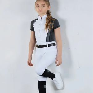 MXLLINA 소녀를위한 핑크 승마 바지 전체 좌석 실리콘 말 승마 바지 어린이 안티 필링 승마 레깅스