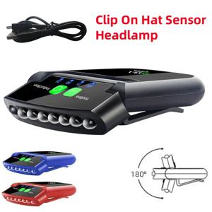 LED 헤드램프 미니 클립 온 캡 모자 라이트 헤드 토치 낚시 캠핑 램프 USB 충전식 헤드 램프 휴대용 조명 헤드라이트