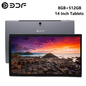 새로운 14 인치 태블릿 글로벌 버전 안드로이드 12 옥타 코어 8GB RAM 512GB ROM 4G LTE 듀얼 SIM 5G 듀얼 WiFi GPS 태블릿 PC 10000mAh