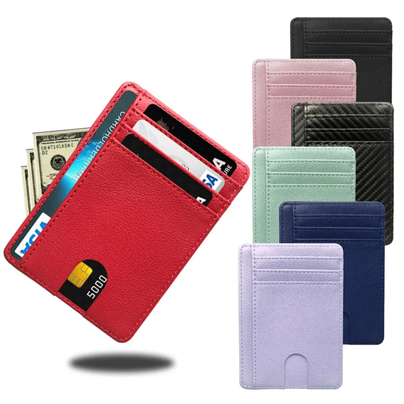 8슬롯 슬림 RFID 차단 가죽 지갑 신용카드 ID 카드 홀더 지갑 현금 케이스 커버 도난 방지 남녀 공용 패션 가방