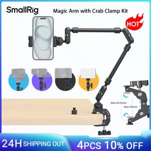크랩 클램프 키트가 포함된 SmallRig 매직 암, 조정 가능한 데스크탑 삼각대 마운트, 붐 암, 스마트폰용 웹캠 액션 카메라 4766