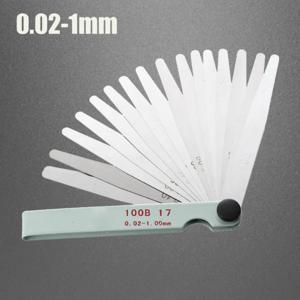 17 블레이드 필러 게이지 미터법 갭 필러 0.02-1.00mm 엔진 밸브 조정용 게이지 측정 도구