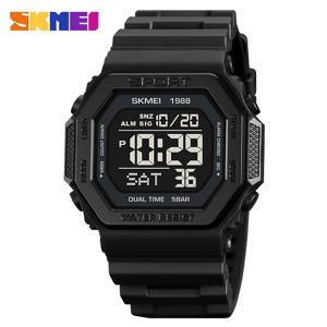 SKMEI 1988 남성용 디지털 스포츠 시계 LED 디스플레이 군사 카운트다운 손목 시계 방수 남성용 알람 시계 Reloj Hombre