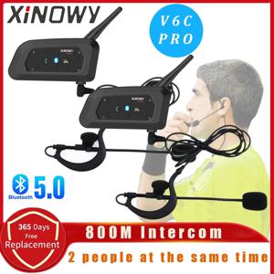 XiNOWy V6C PRO 전이중 1200M 축구 2 심판 중재 귀고리 블루투스 인터콤 모노럴 이어폰 헤드셋 헤드폰