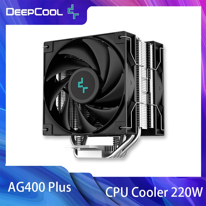 DeepCool AG400 Plus 4 히트 파이프 듀얼 팬 220W CPU 쿨러 LGA1700 1200 115X AM4 CPU 공기 냉각 라디에이터 용 120mm 팬 공기 냉각기