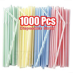 컬러풀 & 블랙 음료 빨대, 유연한 웨딩 파티 용품, 주방 도매, 50-1000 개