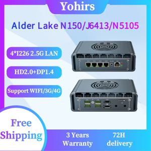 12세대 방화벽 N100 J6413 J4125 소프트 라우터 4x2.5g I226 랜 M.2 NVMe 리눅스 산업용 팬리스 미니 PC HD2.0 오픈센스 PVE ESXi