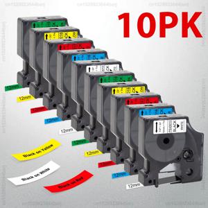 5pcs/10pcs 45013 호환 Dymo D1 12mm 테이프 45010 45016 45018 45013 Dymo LabelManager 160 280 프린터 용 흰색 라벨에 검정색