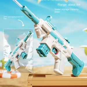 여름 물 총 M416 비 전기 권총 고압 완전 자동 슈팅 물 해변 장난감 총 어린이 소년 소녀