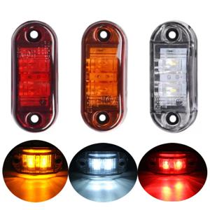 4개 노란색 호박색 흰색 빨간색 2 LED 2.5인치 2 다이오드 조명 타원형 클리어런스 트레일러 트럭 LED 사이드 마커 램프 12V 24V 방수 IP67