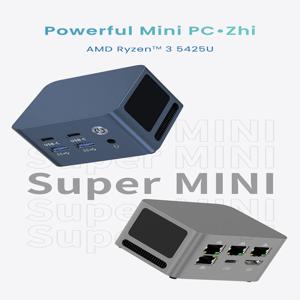 슈퍼 미니 PC AMD 라이젠 5425U 4포트 LAN 소프트 라우터 방화벽 HD 2포트 타입-C 사무실/가정용 데스크탑 컴퓨터 윈도우11 2포트 USB3.0 8G LPDDR4