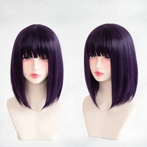 Anime Darling 마린 키타가와 쿠로에 시즈쿠 코스프레 가발 보라색 짧은 내열성 합성 머리 가발