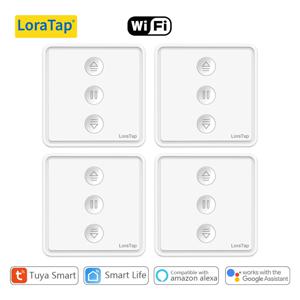 백라이트 상태 표시기가 있는 LoraTap Tuya 커튼 스위치 Alexa Sopport Google Home을 통한 스마트 라이프 백분율 원격 제어