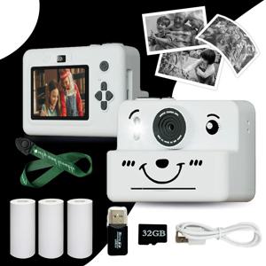 32GB 메모리 카드가 포함된 어린이용 즉석 인쇄 카메라, 사진&비디오&퍼즐 게임 & 음악, 4세 이상 남녀 어린이에게 완벽한 선물