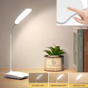 LED 접이식 책상 램프 터치 스위치 디밍이 가능한 테이블 램프 USB 충전식 테이블 조명 야간 조명 휴대용 테이블 독서 램프