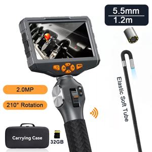 TESLONG TD500 5.5mm 렌즈 굴절 내시경 1080P 5인치 IPS 스크린 양방향 360 °   WIFI를 갖춘 조향 내시경 카메라