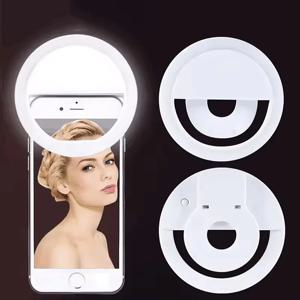 USB 충전 LED 셀카 조명 LED 셀카 링 라이트 휴대폰 라이브 방송 비디오 LED 셀카 링 램프 (화웨이, 삼성용)