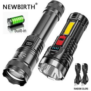 고강도 파워 LED 손전등 전술 플래시 라이트 토치 울트라 브라이트 램프 USB 충전 캠핑 낚시 방어 랜턴