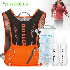 NEWBOLER 야외 스포츠 러닝 백 통기성 수분 공급 조깅 백팩 가벼운 사이클링 백팩 물병 포함