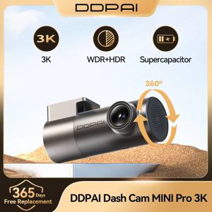 새로운 DDPAI MINI Pro 3K HDR 블랙박스 1620P 차량용 DVR WiFi 야간 시야 WDR 음성 제어 24시간 주차 모니터링 143 ° FOV