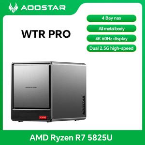 AOOSTAR WTR PRO 미니 PC, 4베이 NAS, AMD WTR PRO 5825U 4C/4T, 2.5/3.5인치 HDD 4개 지원, 듀얼 2.5G LAN, 윈도우 지원