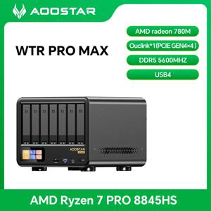 AOOSTAR 고성능 NAS 미니 PC AMD Ryzen 7 PRO 8845HS 11베이 HDD+M.2 SSD DDR5 ECC 듀얼 2.5G LAN USB4 OCuLink