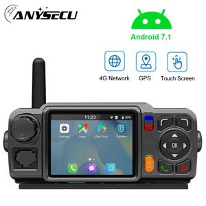 ANYSECU TD-M6Plus 안드로이드 7.1 네트워크 차량용 무전기 터치스크린 GPS POC 라디오 ZELLO Real-PTT 워키플릿과 호환