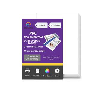 A4 사이즈 잉크젯 인쇄용 PVC ID 카드 제작 시트 10세트 - 비라미네이팅 재료