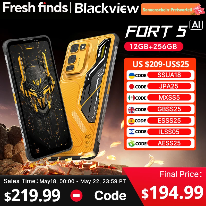 【월드 프리미어】Blackview Fort 5 러기드 스마트폰 6.78인치 2.4K 120Hz 디스플레이 108Mp 카메라 2W BOX 스피커 IP68&IP69K 휴대폰