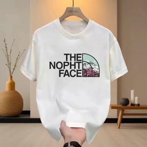 2026 반팔 여름 티셔츠, 트렌디한 남성용 반팔 순면 상의, 패션 캐주얼 프린트 트렌디 브랜드 라운드넥