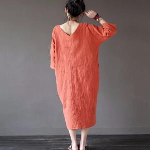 2026 여름 가을 여성 드레스, 3부 면 린넨 드레스, 브랜드 여성 의류 Vestido Feminino, 플러스 사이즈 캐주얼 드레스
