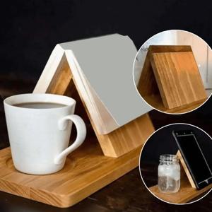 다기능 2 in 1 나무 책꽂이 독서대 커피잔 정리대 태블릿 거치대 스터디룸용