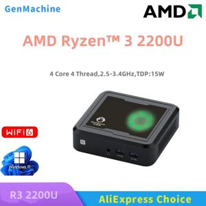 젠머신 미니 PC AMD 라이젠 R3-2200U DDR4, 4K 듀얼 디스플레이, 6개 USB 포트, 홈 오피스 및 게이밍용 미니 PC, 윈도우 11 라이젠 탑재