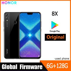 HONOR 8X 4G 글로벌 펌웨어 스마트폰 CPU 하이시 킬린 710 6.5인치 3750mAh x8 후면 카메라 20MP 6G128G 중고폰