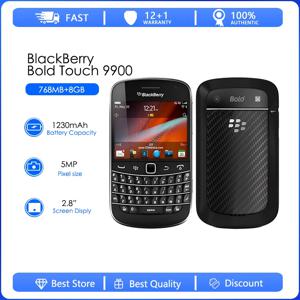 블랙베리 9900 리퍼비시 오리지널 블랙베리 9900 휴대폰, 3G 쿼티 + 터치 스크린, 2.8 인치 와이파이 GPS, 5.0MP, 8GB ROM