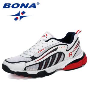 BONA-새로운 디자이너 러닝 신발, 남성 암소 분할 스포츠 신발, 남성 조깅 신발, 야외 경량 통기성 남성 신발