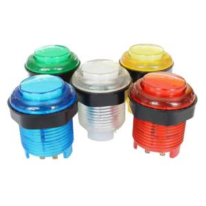 10PCS 28mm 24mm LED 아케이드 푸시 버튼 아케이드 시작 버튼 스위치 5V 조명 버튼 아케이드 캐비닛 액세서리