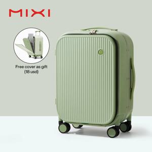 Mixi 2023 신사복 18'' 20''캐리 온 가방 알루미늄 프레임 전면 노트북 포켓 수하물 100% PC TSA 잠금 스피너 휠