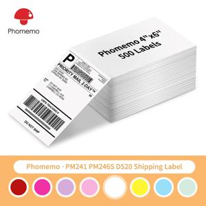 100/500 매 Phomemo 열 라벨 스티커 100x150mm PM241 PM246S 프린터와 호환되는 우편 바코드 용 배송 라벨