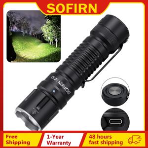 Sofirn 강력한 21700 USB C 충전식 LED 손전등, 테일 E-스위치 야외 조명, SC33 XHP70.3 HI 4700-5300K, 5200lm