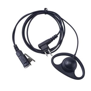 D 모양 이어폰 보안 헤드셋 PTT 마이크 2핀 Motorola CP040 CP140 XT420 XT460 DTR 2430 Hytera Midland 양방향 라디오