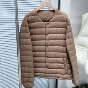남성 90% 화이트 오리 다운 오목 가변 v 넥 라이너 퍼퍼 자켓 가을 겨울 따뜻한 경량 Packable Men Down Coat 유지